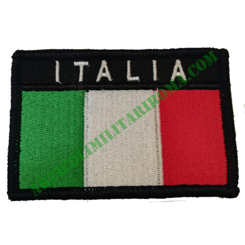 PATCH ITALIA VELCRO RETTANGOLARE NERA