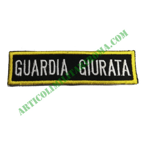 PATCH RETTANGOLARE VELCRO GUARDIA GIURATA GIALLO