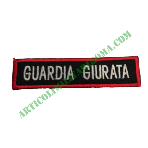 PATCH RETTANGOLARE VELCRO GUARDIA GIURATA ROSSO