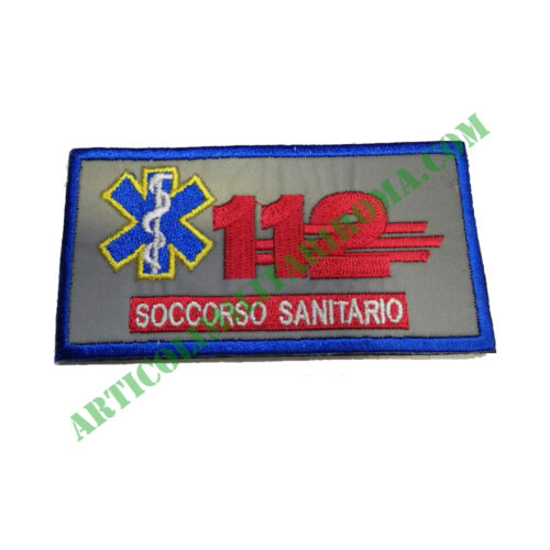 PATCH RETTANGOLARE VELCRO 112 SOCCORSO SANITARIO