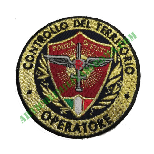 PATCH TONDA VELCRO CONTROLLO DEL TERRITORIO ORO POLIZIA DI STATO