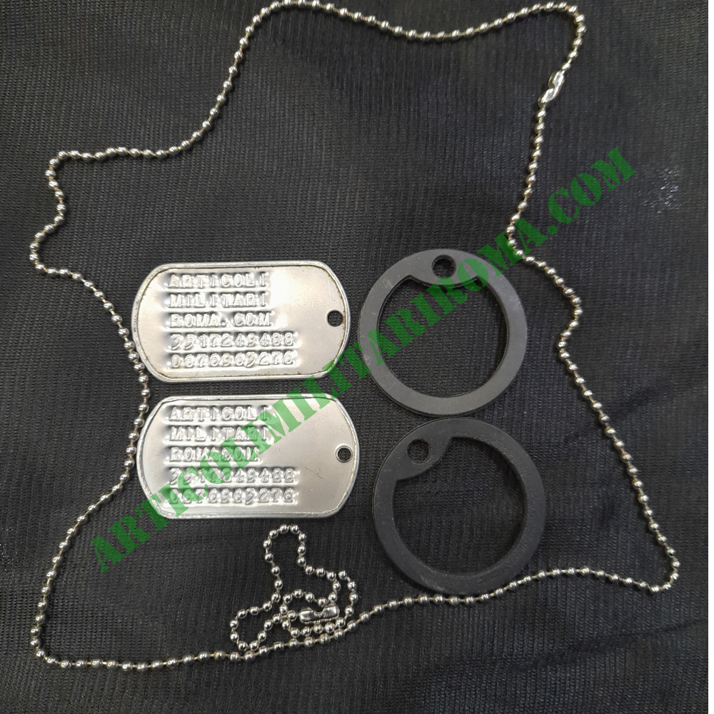 PIASTRINE MILITARI DOG TAG - Articoli Militari Bellettati Roma